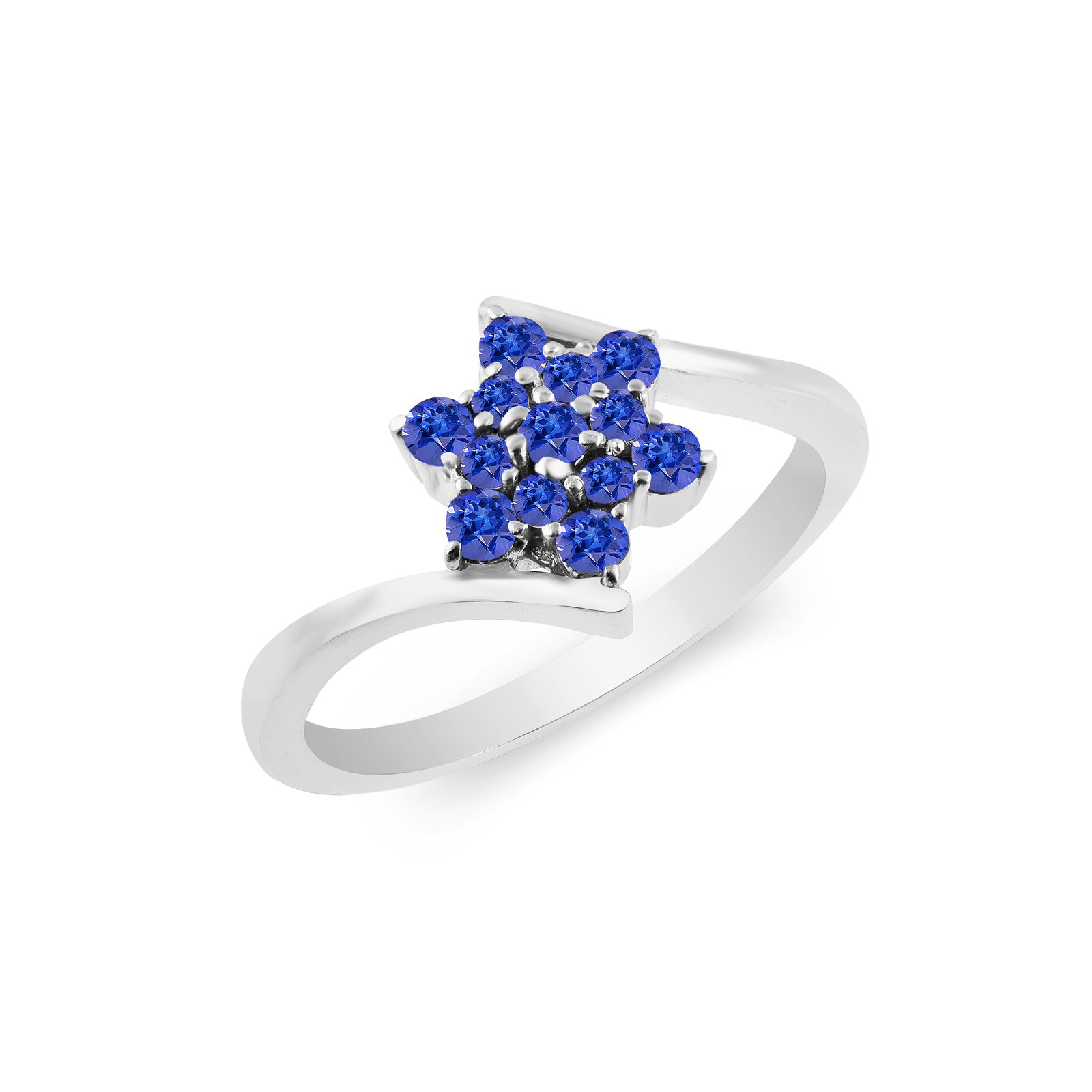 Natural Tanzanite 14 KT White Gold Ring: Natural Tanzanite 14 KT White Gold Ring Jewelry Type : Ring Main Stone : Tanzanite Main Stone Shape & Size : Round 2 MM & 1.50 MM Main Stone Color : Blue