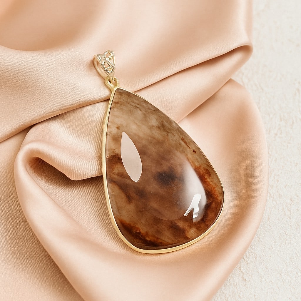 STRAWBERRY QUARTZ 925 STERLING SILVER PENDANT (1 of 3)
