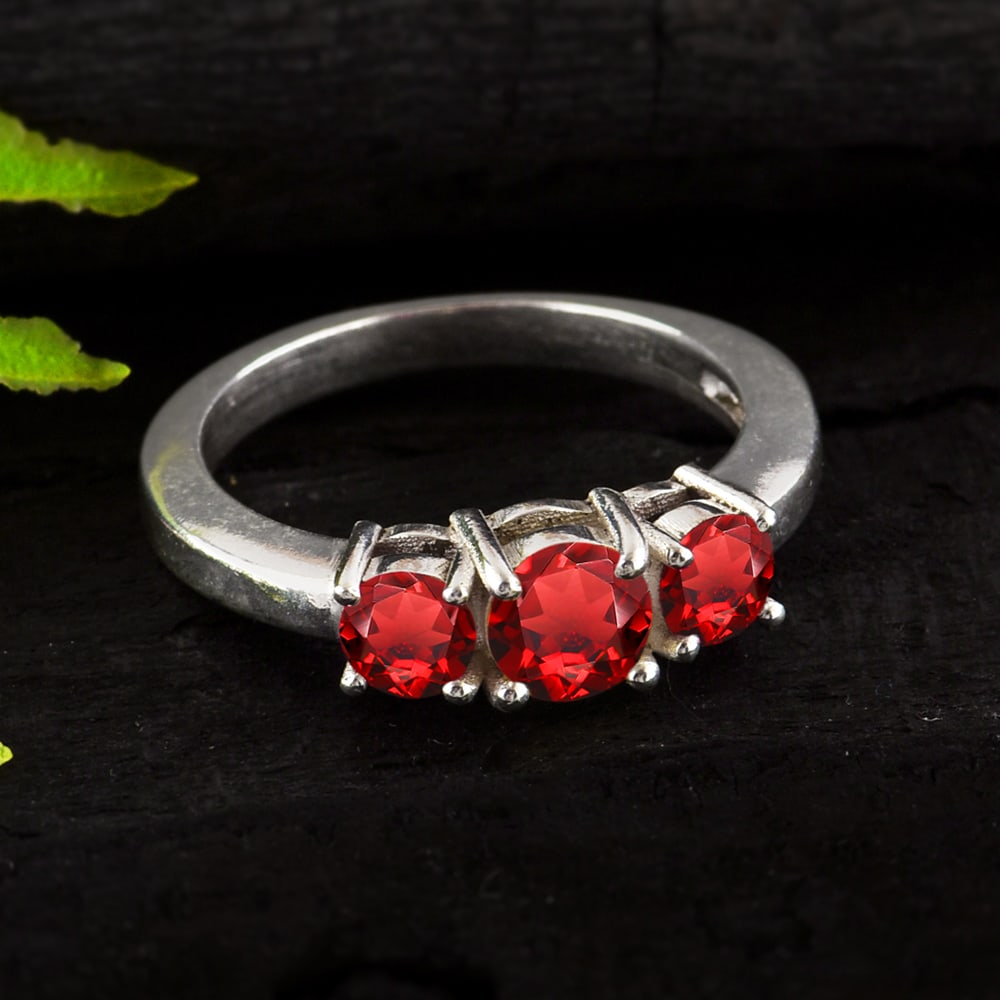 Natural Garnet 14 KT White Gold Ring (1 of 4)