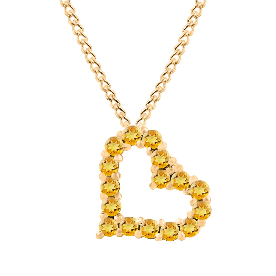 Natural Citrine 14 KT Yellow Gold Heart Pendant: Natural Citrine 14 KT Yellow Gold Heart Pendant Jewelry Type : Pendant Main Stone : Citrine Main Stone Shape & Size : Round 2 MM (16 PIECES) Main Stone Color : Yellow