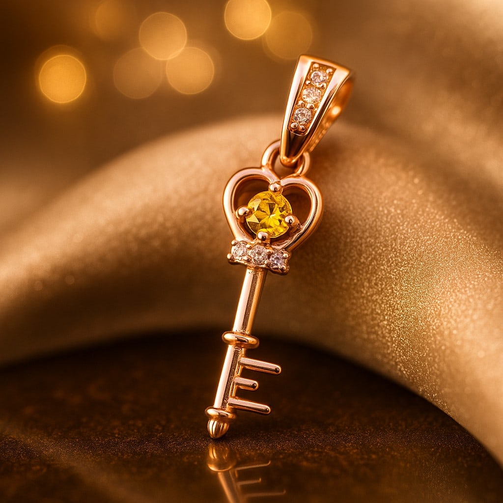 Natural Citrine & Diamond 14 KT Rose Gold Pendant: Natural Citrine & Diamond 14 KT Rose Gold Pendant Jewelry Type : Pendant Main Stone : Citrine & Diamond Main Stone Shape & Size : Round 3 MM Main Stone Color : Yellow Diamond Shape & Size : Round 1