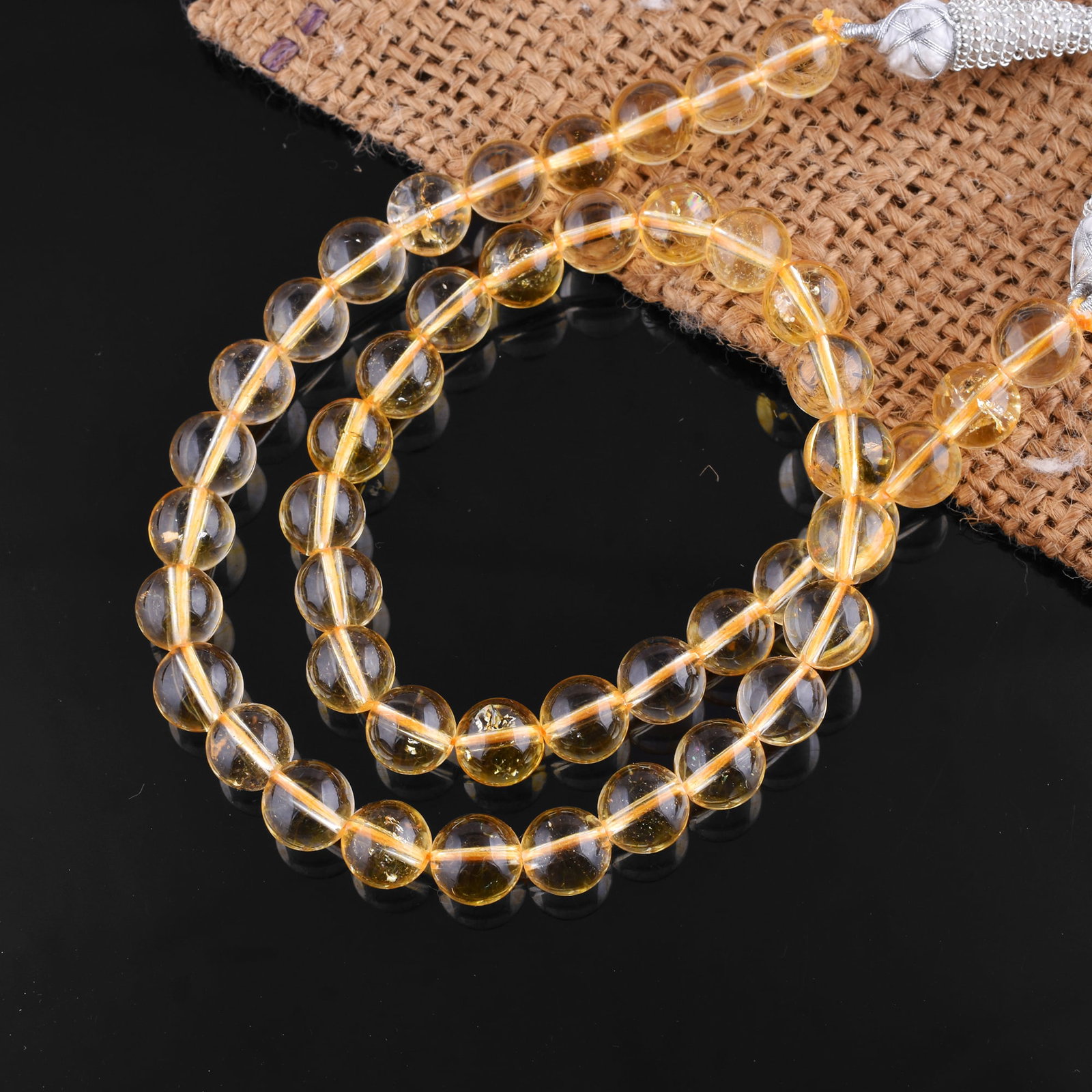 Natural Citrine Necklace 8 MM Round Smooth Beads Gemstone: NATURAL CITRINE GEMSTONE 8 MM ROUND SMOOTH BEADS ADJUSTABLE NECKLACE PRODUCT TYPE : NECKLACE MAIN STONE : CITRINE MAIN STONE SHAPE : ROUND MAIN STONE SIZE : 8 MM BEADS TYPE : SMOOTH BEADS CO