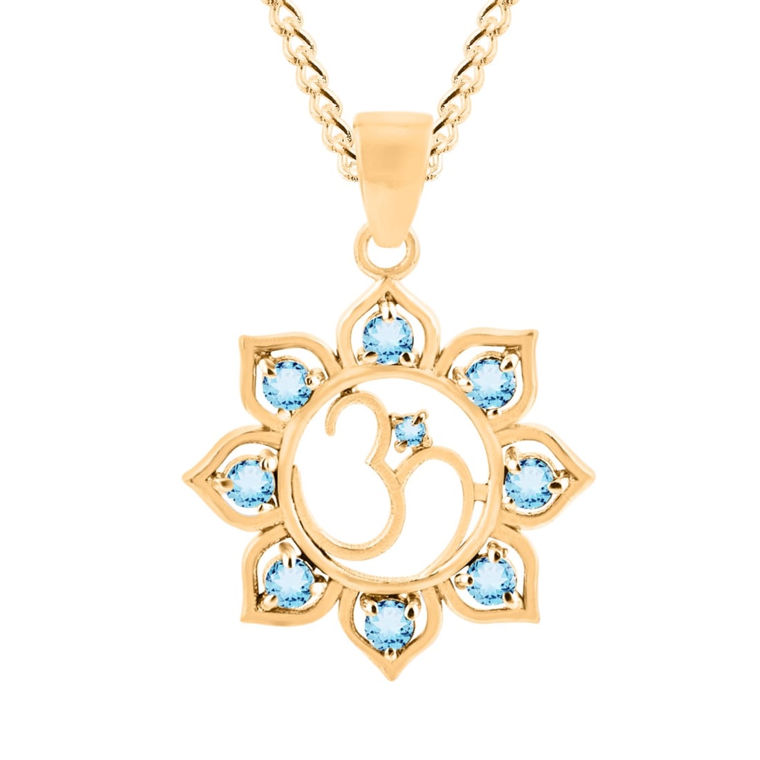 Natural Blue Topaz 14 KT Yellow Gold Pendant (1 of 2)