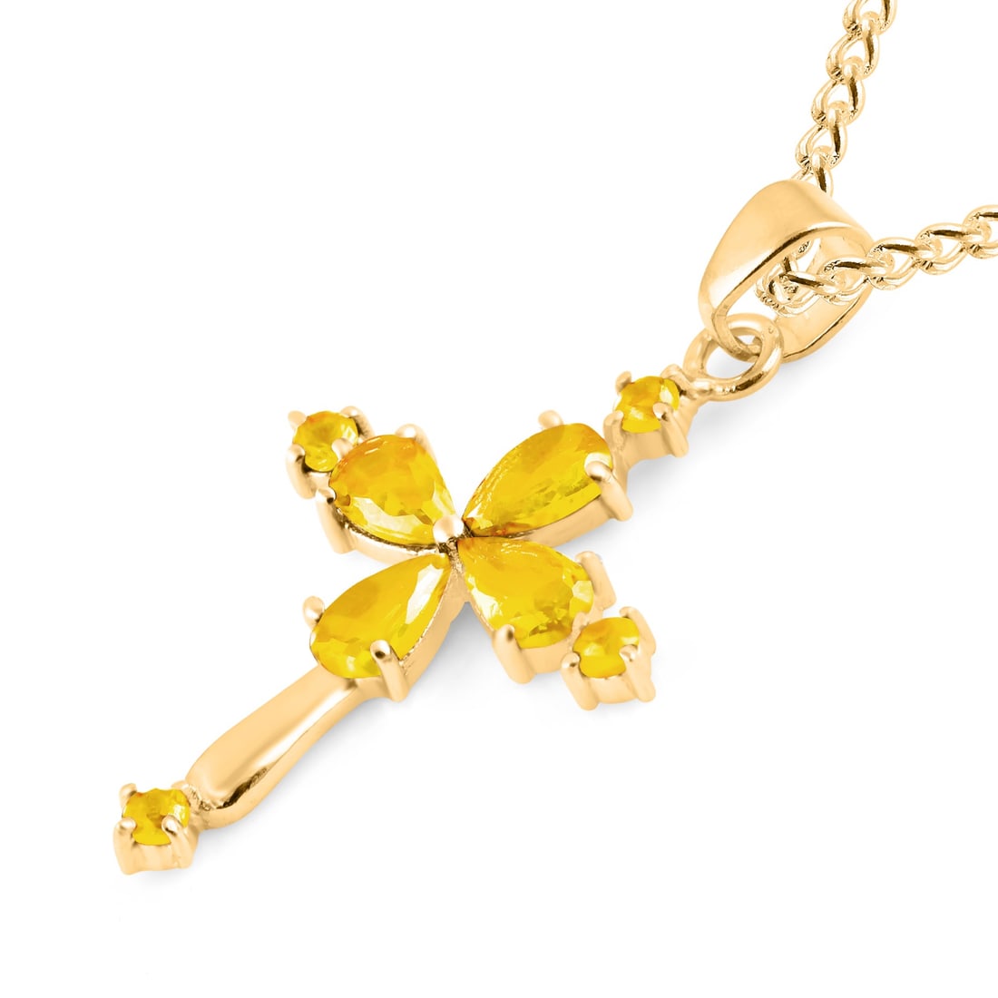 Natural Citrine 14 KT Yellow Gold Pendant (1 of 2)