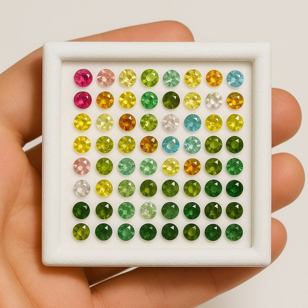 Multi Tourmaline 3 MM Round Diamond Cut 50 Pieces: Natural Multi Tourmaline 3 MM Round Diamond Cut 50 Pieces Gemstone : Multi Tourmaline Shape : Round Size : 3 MM Color : Multi Color Type : Diamond Cut Quantity : 50 Pieces