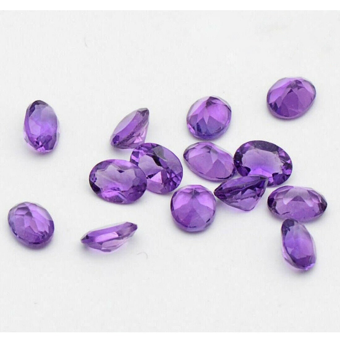 Amethyst 7x5 MM Oval Faceted Cut 25 Pieces: Natural Amethyst 7x5 MM Oval Faceted Cut 25 Pieces Gemstone : Amethyst Shape : Oval Size : 7x5 MM Color : Purple Type : Faceted Cut Quantity : 25 Pieces Weight : 20 Car