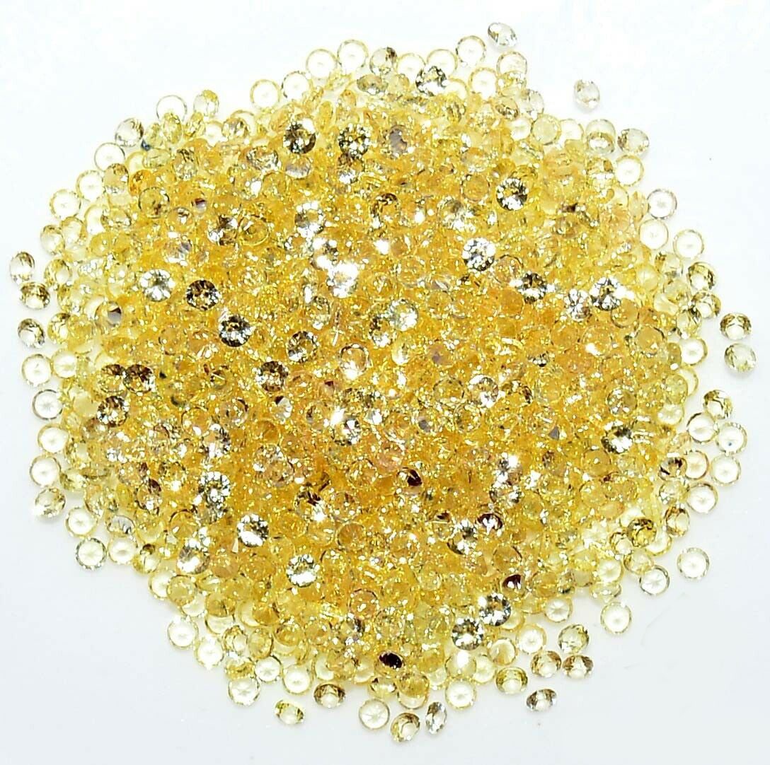 Yellow Sapphire 1.00 MM Round Diamond Cut 250 Pieces (1 of 5)