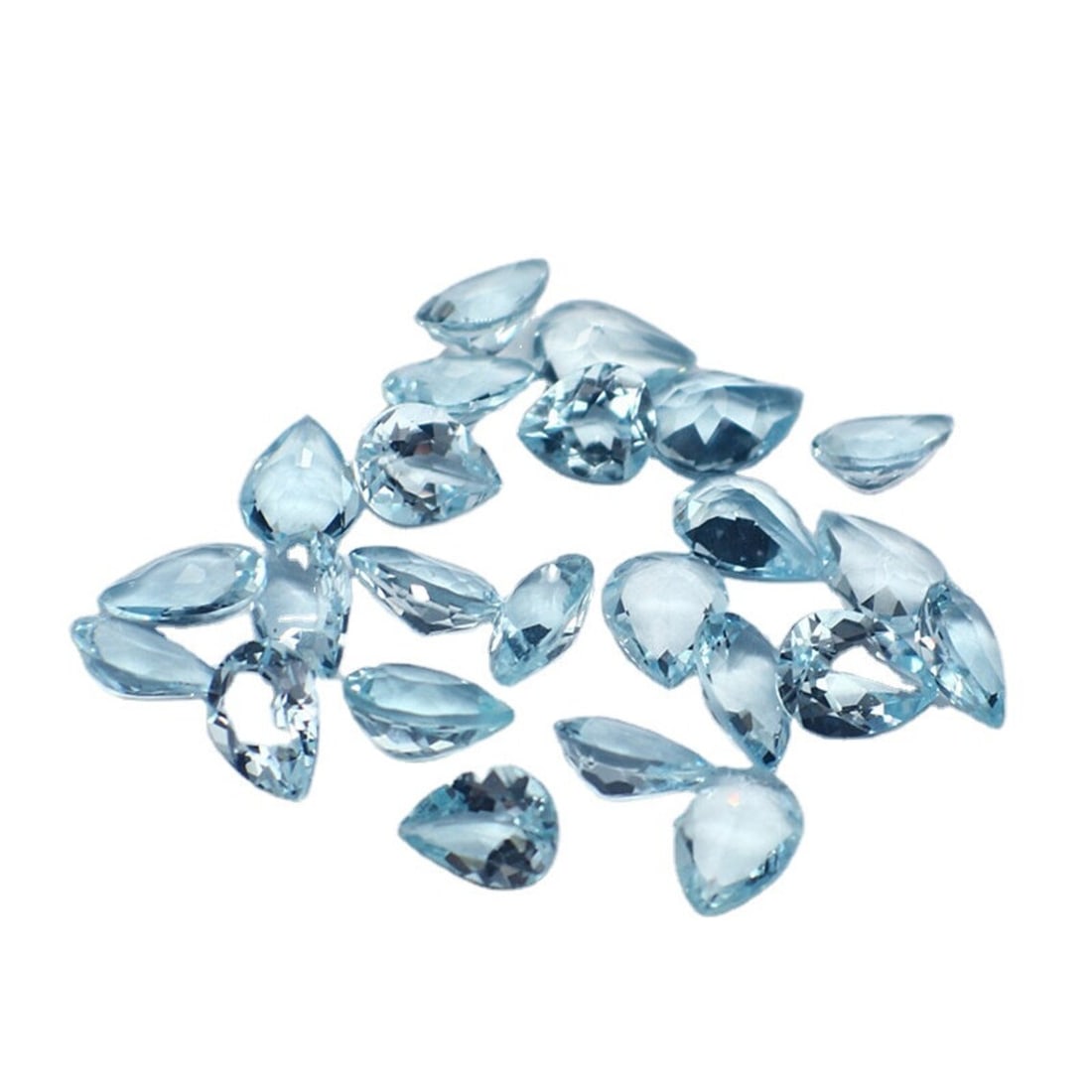 Aquamarine 8x5 MM Pear Faceted Cut 20 Pieces (1 of 1)