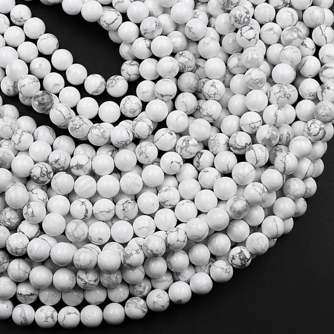 Natural Howlite Gemstone 4 mm Round Smooth Plain Beads 10 Strand (1 of 9)