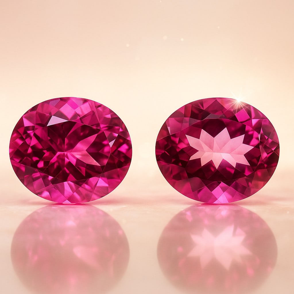 Natural Pink Topaz 11.65 Ct Oval Cut Gemstone Pair: Natural Pink Topaz 11.65 Ct Oval Cut Gemstone Pair Gemstone : Pink Topaz Shape : Oval Size : 11.7x10x6.5 MM Color : Pink Cutting Type : Faceted Cut Quantity : 2 Pieces Weight :
