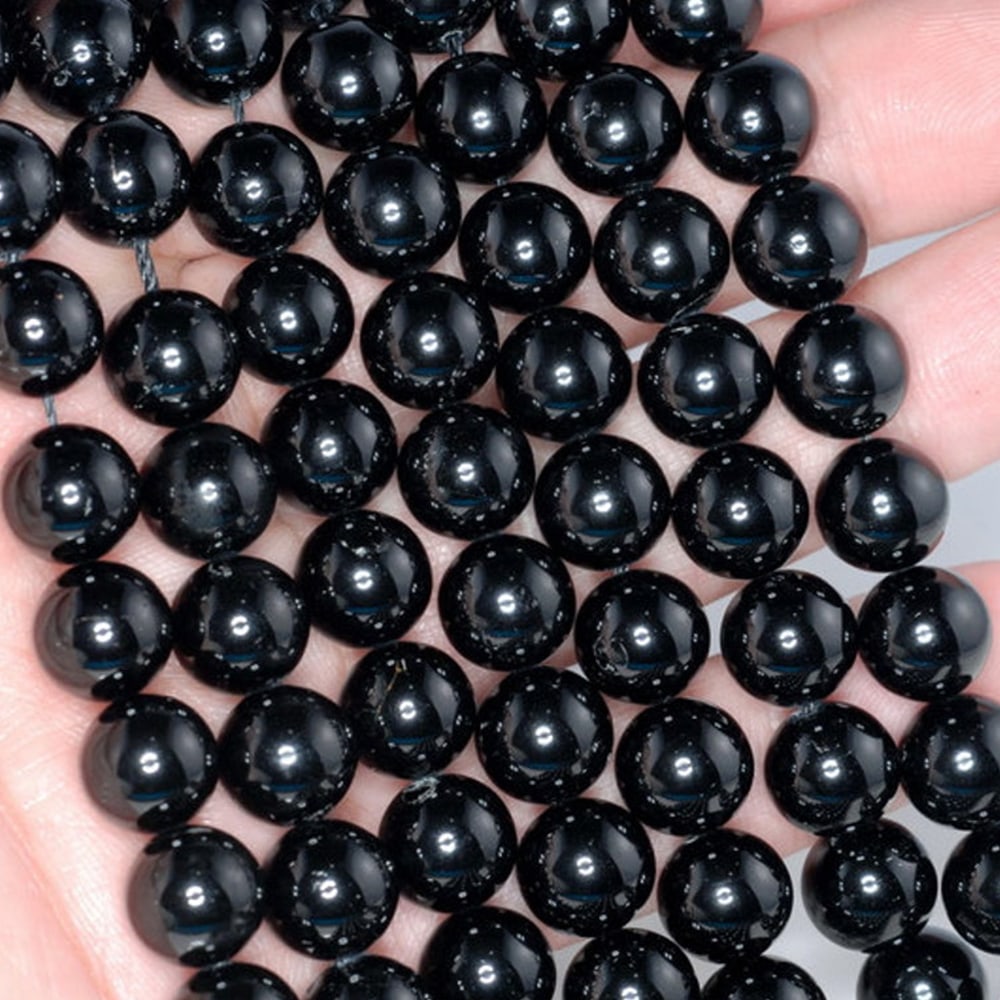 Natural Black Tourmaline Gemstone 8 mm Round Smooth Plain Beads 10 Strand: Natural Black Tourmaline Gemstone 8 mm Round Smooth Plain Beads 10 Strand Product Type : Loose Beads Strand Gemstone : Black Tourmaline Beads Shape : Round Smooth Plain Beads Size : 8 mm Quant