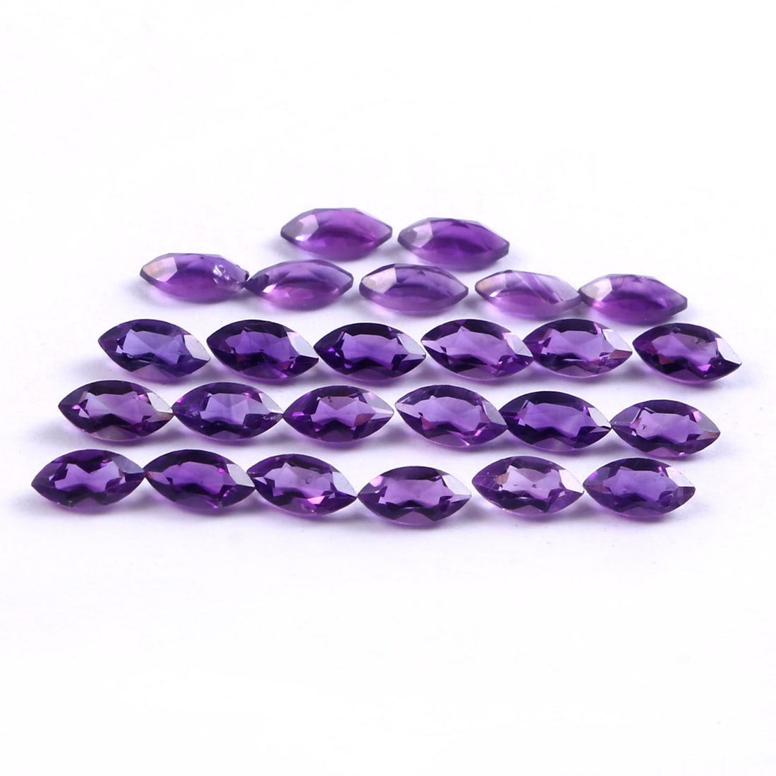 Amethyst 6x12 MM Marquise Faceted Cut 20 Pieces: Natural Amethyst 6x12 MM Marquise Faceted Cut 20 Pieces Gemstone : Amethyst Shape : Marquise Size : 6x12 MM Color : Purple Type : Faceted Cut Quantity : 20 Pieces Weight :