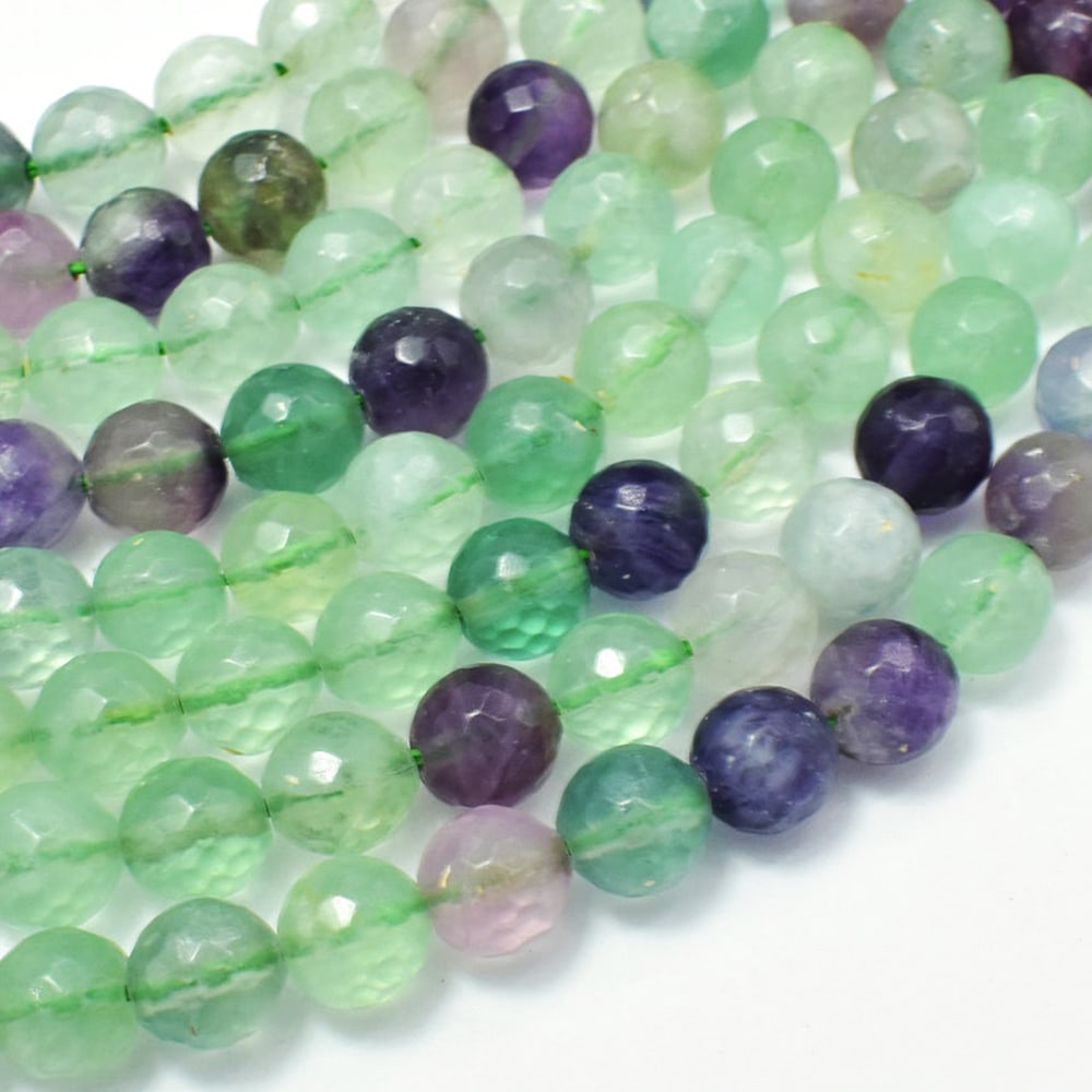Natural Rainbow Fluorite Gemstone 6 mm Round Micro Faceted Beads 10 Strand: Natural Rainbow Fluorite Gemstone 6 mm Round Micro Faceted Beads 10 Strand Product Type : Loose Beads Strand Gemstone : Rainbow Fluorite Beads Shape : Round Micro Faceted Beads Size : 6 mm Qua
