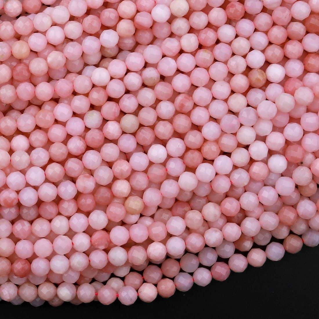 Natural Pink Opal Gemstone 3 mm Round Micro Faceted Beads 10 Strand: Natural Pink Opal Gemstone 3 mm Round Micro Faceted Beads 10 Strand Product Type : Loose Beads Strand Gemstone : Pink Opal Beads Shape : Round Micro Faceted Beads Size : 3 mm Quantity : 10