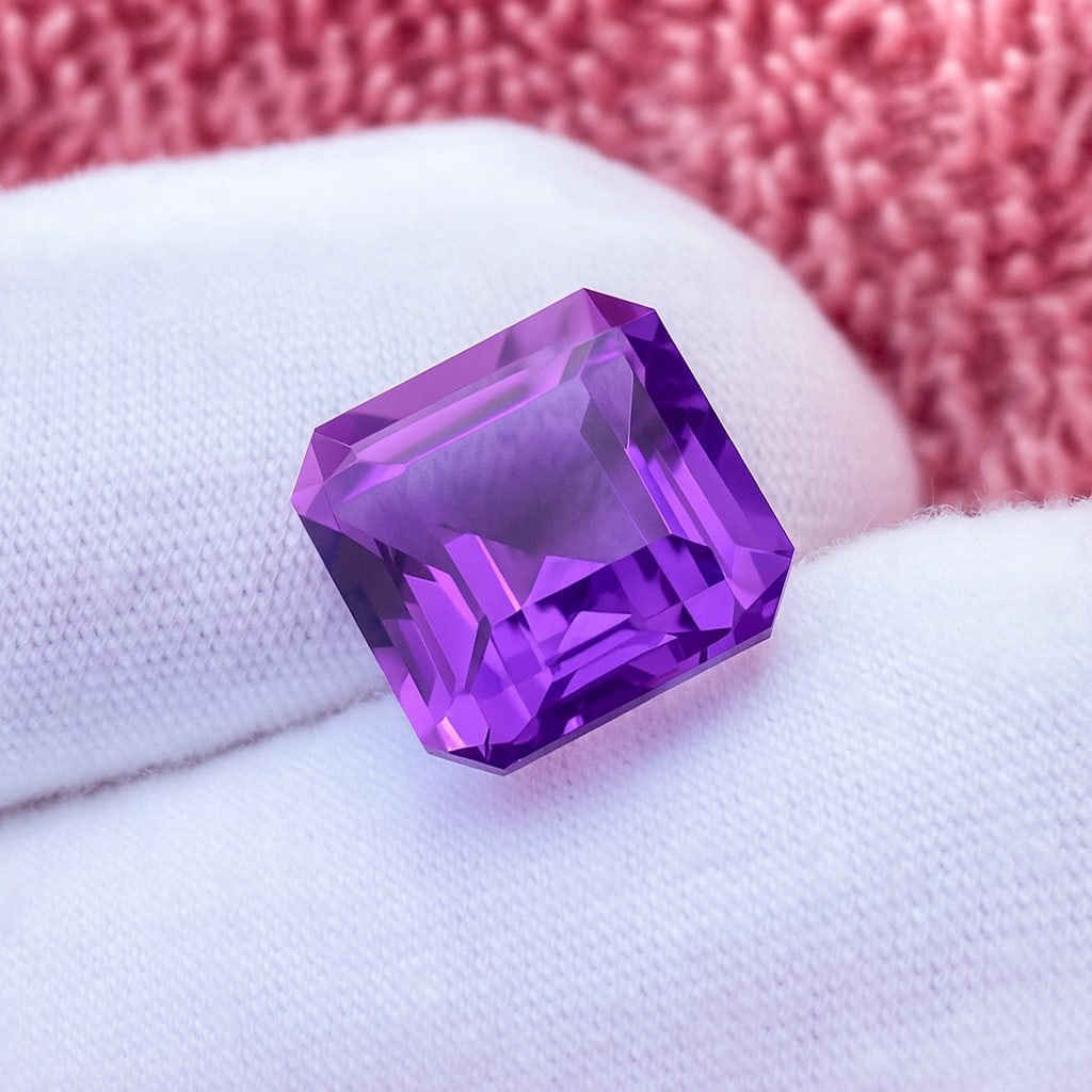 Natural Amethyst Octagon Faceted Cut 7.8 Cts. Gemstone (1 of 3)