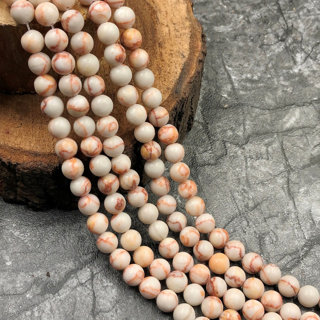 Natural Red Network Web Jasper 6 MM Round Smooth Plain Beads 10 Strand (1 of 5)