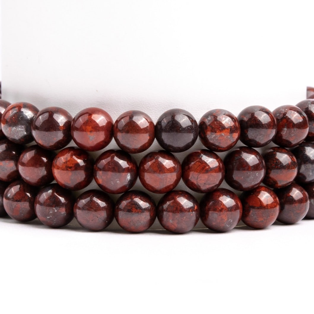 Natural Red Brecciated Flame Jasper 6 MM Round Smooth Plain Beads 10 Strand (1 of 3)