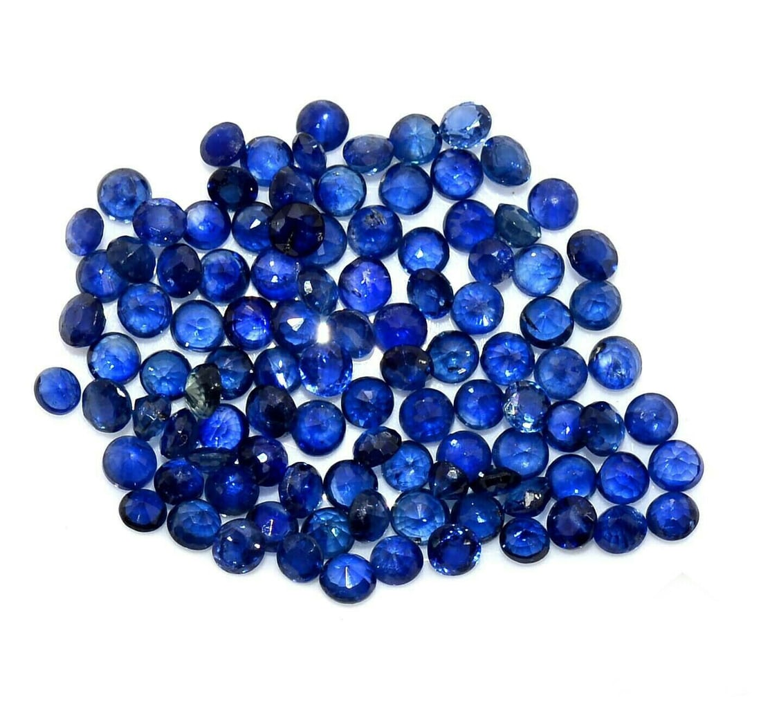 Blue Sapphire 1.75 MM Round Diamond Cut 100 Pieces (1 of 2)