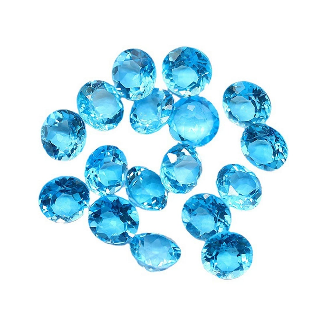 Swiss Blue Topaz 6 MM Round Faceted Cut 15 Pieces (1 of 3)