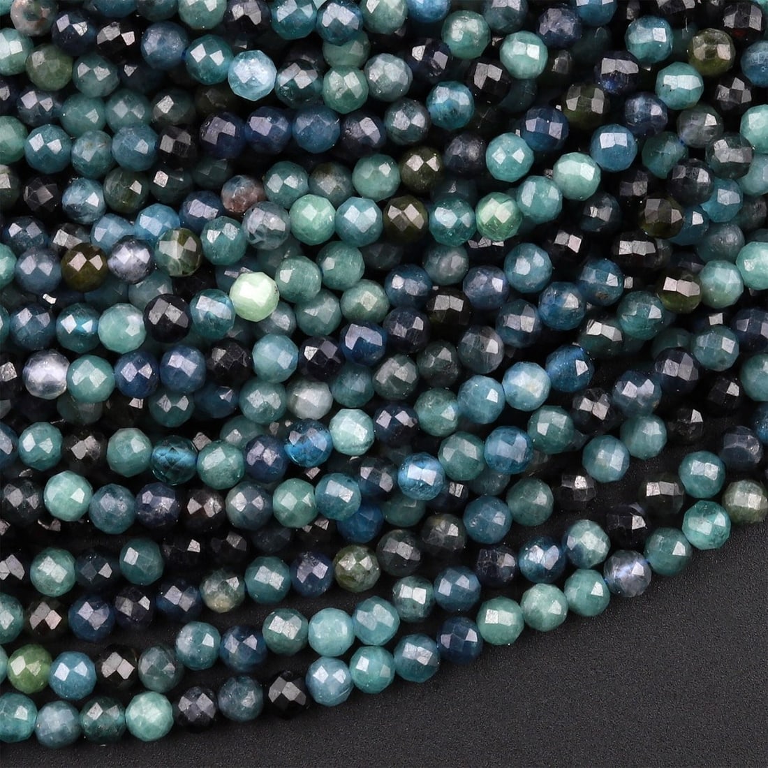 Natural Blue Tourmaline Gemstone 3 mm Round Micro Faceted Beads 10 Strand: Natural Blue Tourmaline Gemstone 3 mm Round Micro Faceted Beads 10 Strand Product Type : Loose Beads Strand Gemstone : Blue Tourmaline Beads Shape : Round Micro Faceted Beads Size : 3 mm Quant