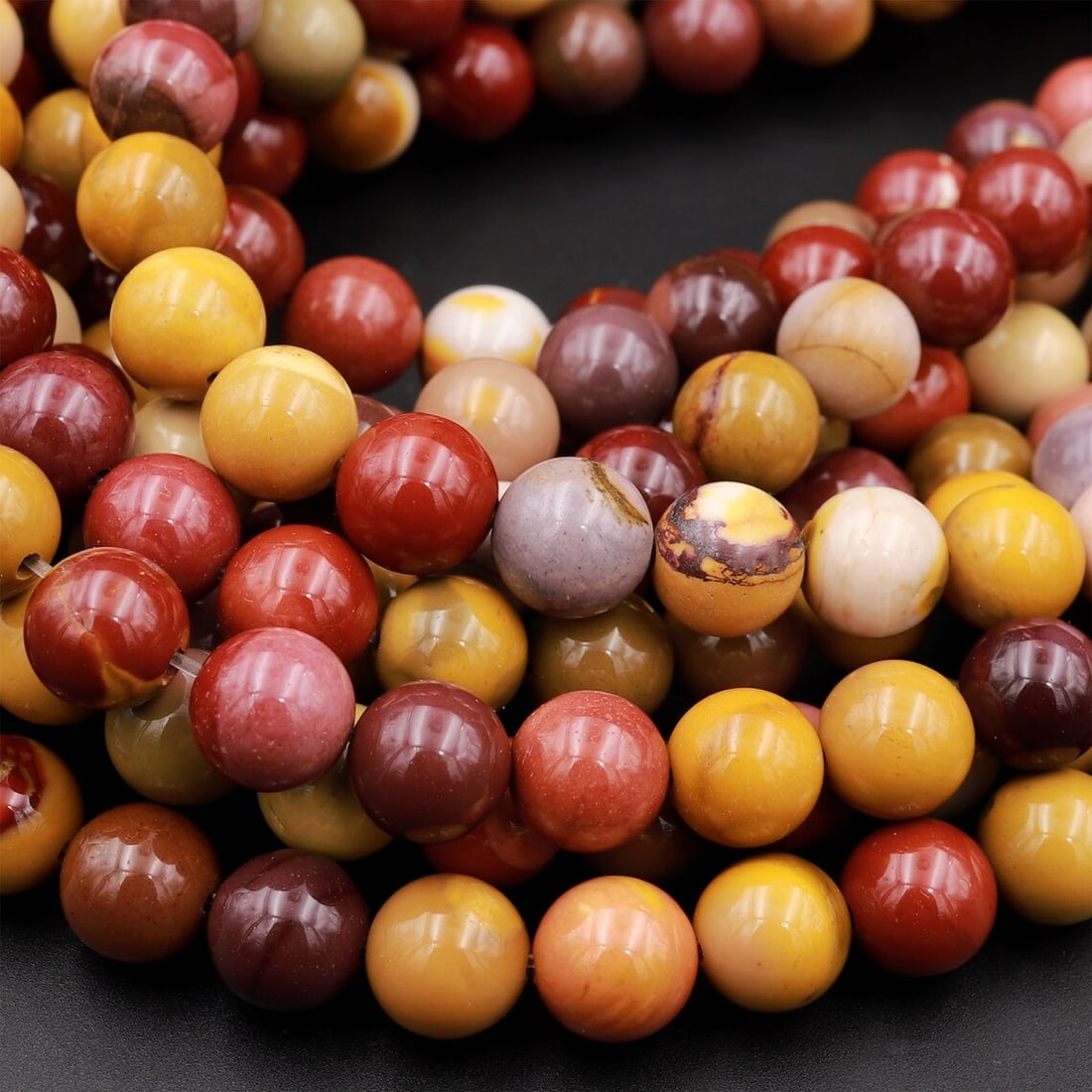 Natural Mookaite Gemstone 6 mm Round Smooth Plain Beads 10 Strand (1 of 6)