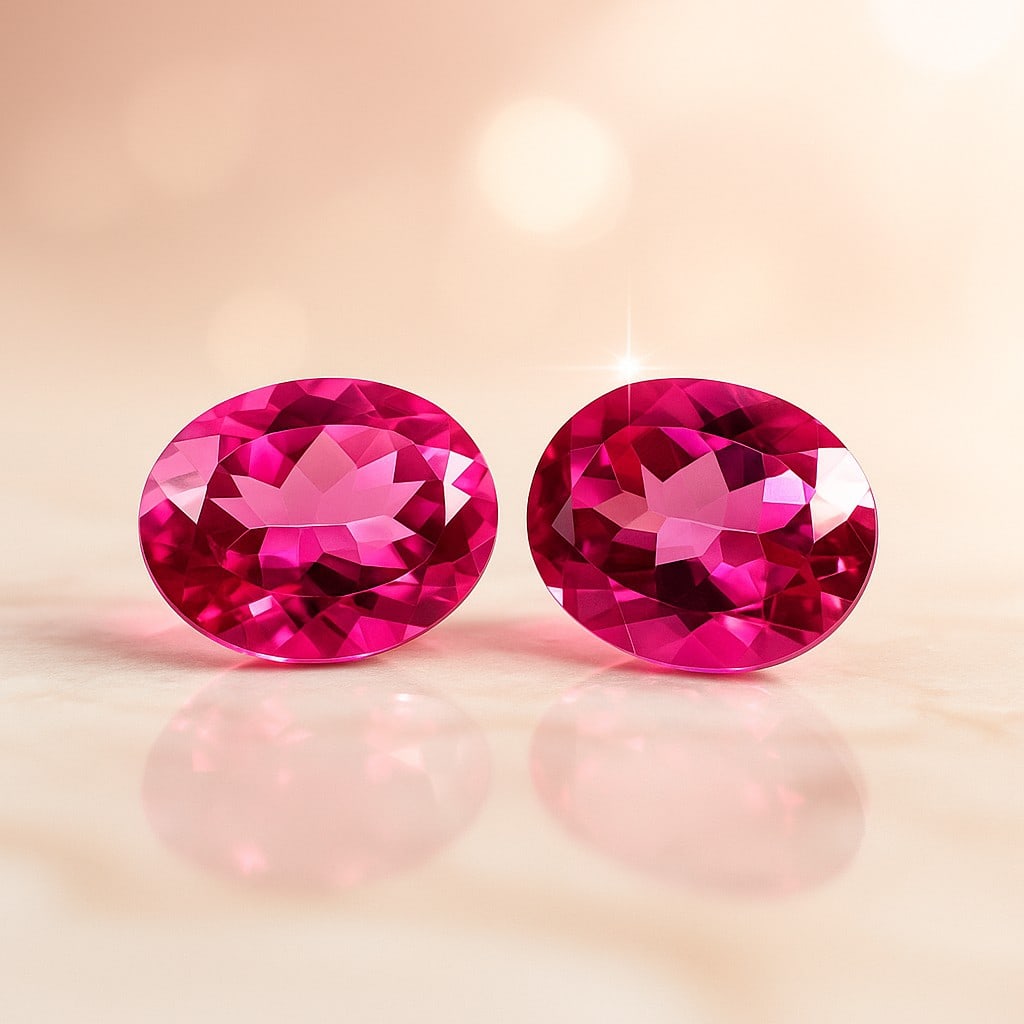 Natural Pink Topaz 6.65 Ct Oval Cut Gemstone: Natural Pink Topaz 6.65 Ct Oval Cut Gemstone Gemstone : Pink Topaz Shape : Oval Size : 10x8x4.7 MM Color : Pink Cutting Type : Faceted Cut Quantity : 2 Pieces Weight : 6.65
