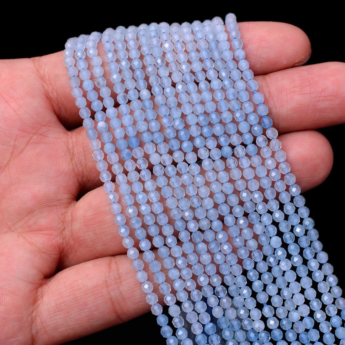 Natural Aquamarine Gemstone 2 mm Round Micro Faceted Beads 10 Strand: Natural Aquamarine Gemstone 2 mm Round Micro Faceted Beads 10 Strand Product Type : Loose Beads Strand Gemstone : Aquamarine Beads Shape : Round Micro Faceted Beads Size : 2 mm Quantity :