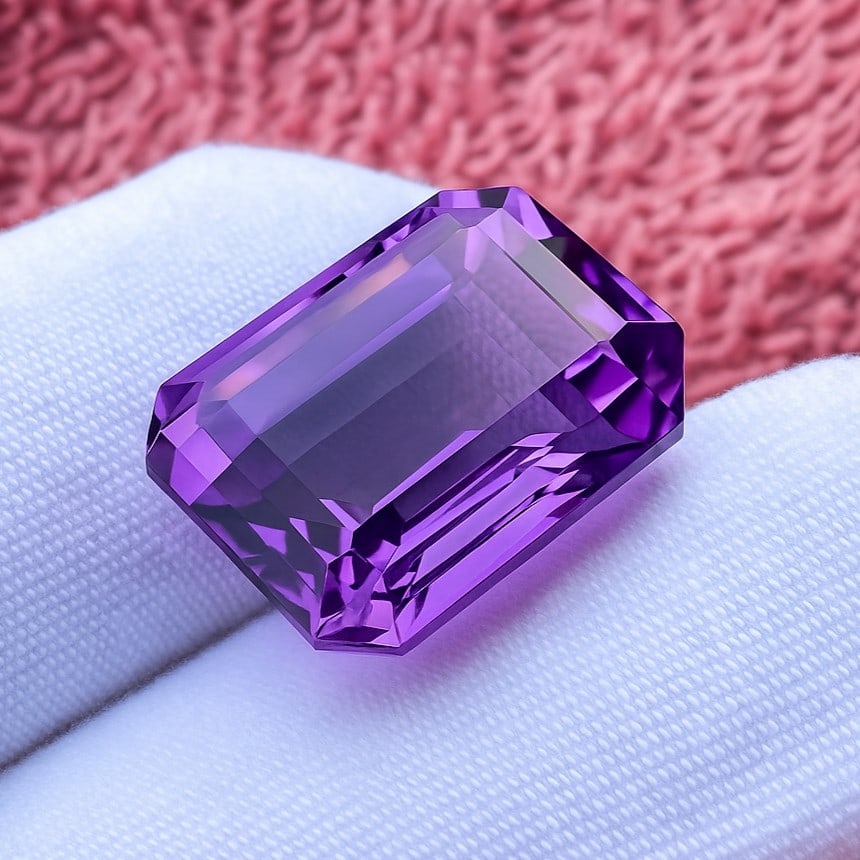 Natural Amethyst Octagon Faceted Cut 21.2 Cts. Gemstone: Natural Amethyst Octagon Faceted Cut 21.2 Cts. Gemstone Gemstone : Amethyst Shape : Octagon Size : 19.5X14.5X10.5 MM Color : Purple Type : Faceted Cut Quantity : 1 Pieces We