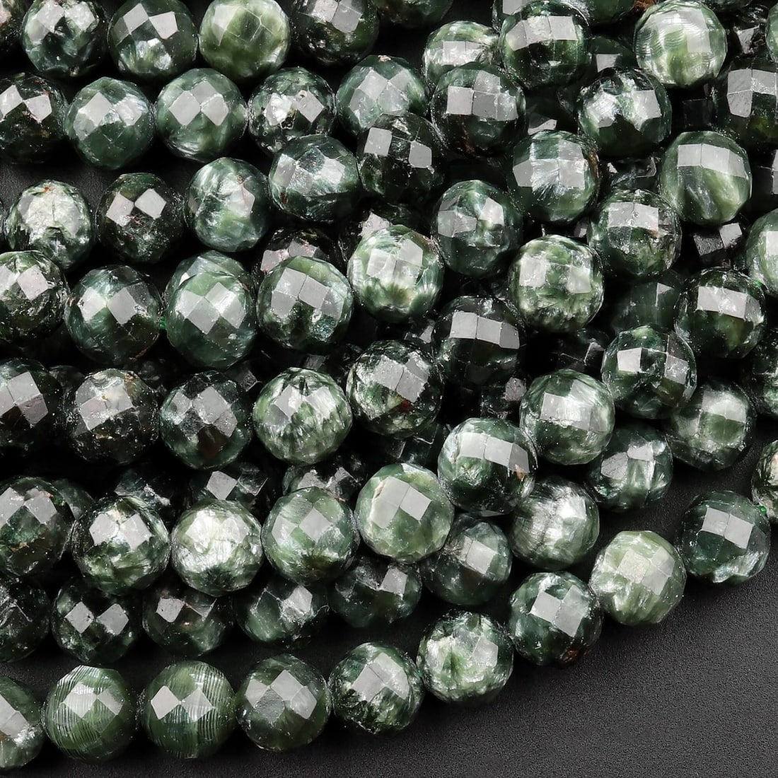 Natural Green Seraphinite Gemstone 2 mm Round Micro Faceted Beads 10 Strand: Natural Green Seraphinite Gemstone 2 mm Round Micro Faceted Beads 10 Strand Product Type : Loose Beads Strand Gemstone : Green Seraphinite Beads Shape : Round Micro Faceted Beads Size : 2 mm Q