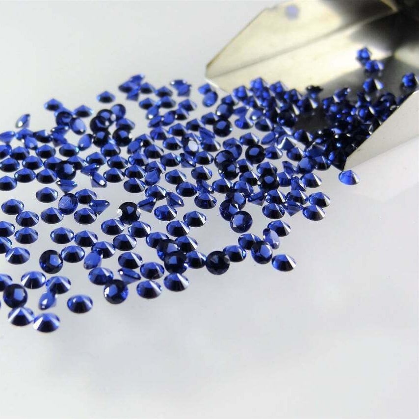 Blue Sapphire 1 MM Round Diamond Cut 250 Pieces (1 of 4)