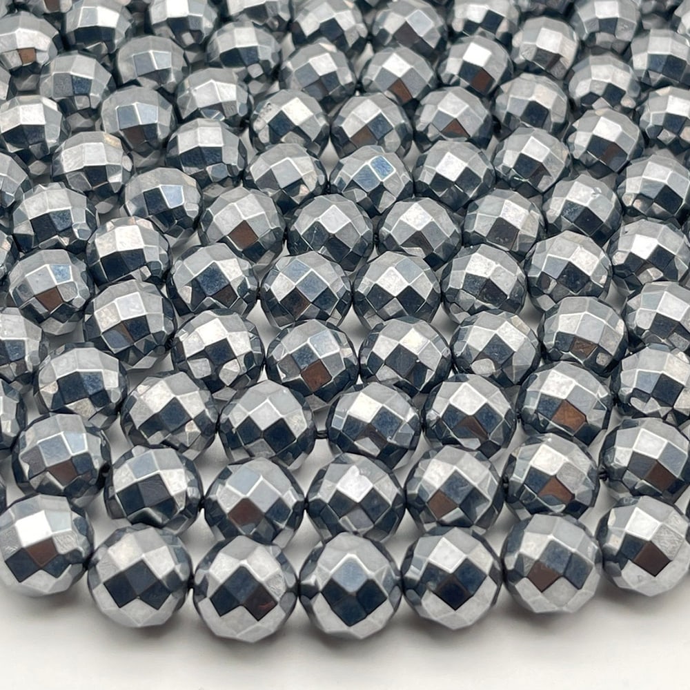 Natural Terahertz Gemstone 6 mm Round Micro Faceted Beads 10 Strand: Natural Terahertz Gemstone 6 mm Round Micro Faceted Beads 10 Strand Product Type : Loose Beads Strand Gemstone : Terahertz Beads Shape : Round Micro Faceted Beads Size : 6 mm Quantity : 10