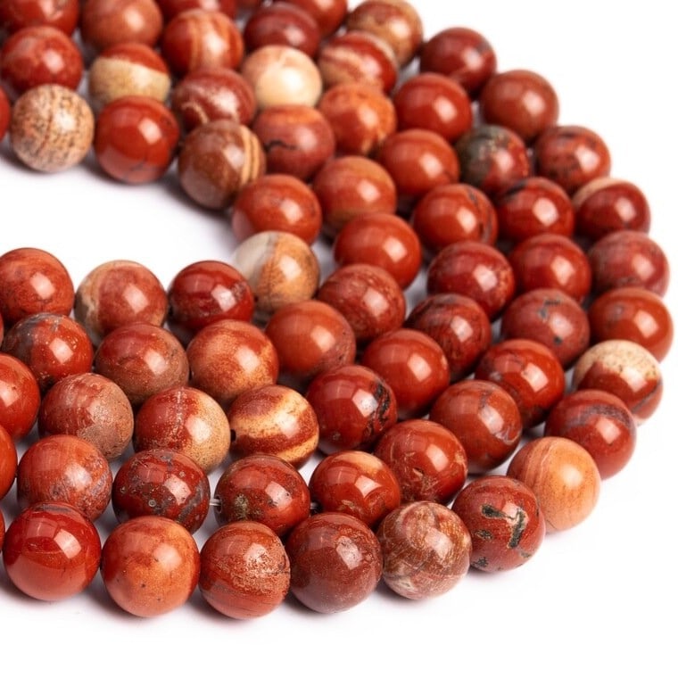 Natural Red Jasper Gemstone 10 mm Round Smooth Plain Beads 10 Strand (1 of 6)