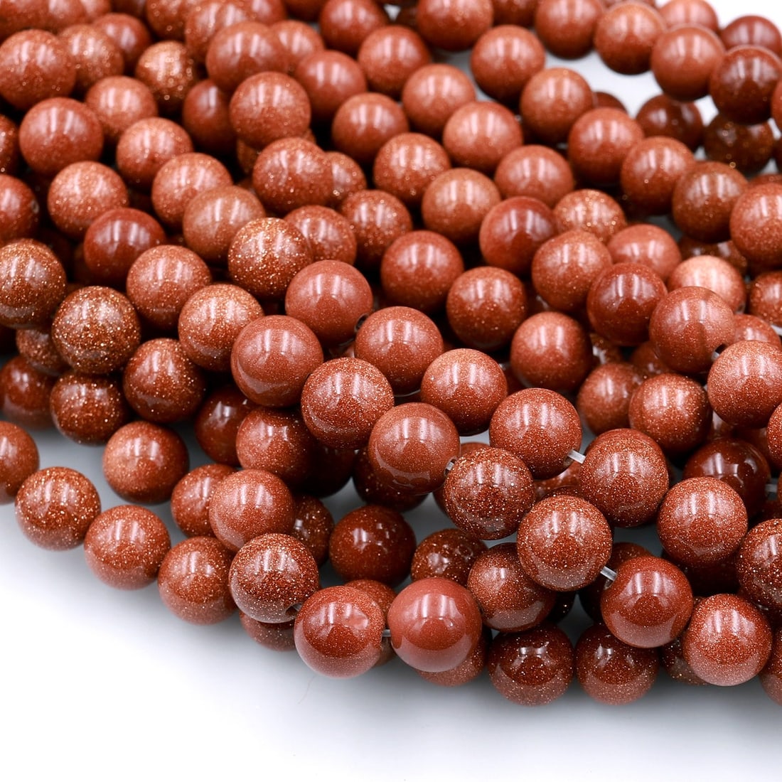 Natural Gold Sandstone Gemstone 8 mm Round Smooth Plain Beads 5 Strand (1 of 4)
