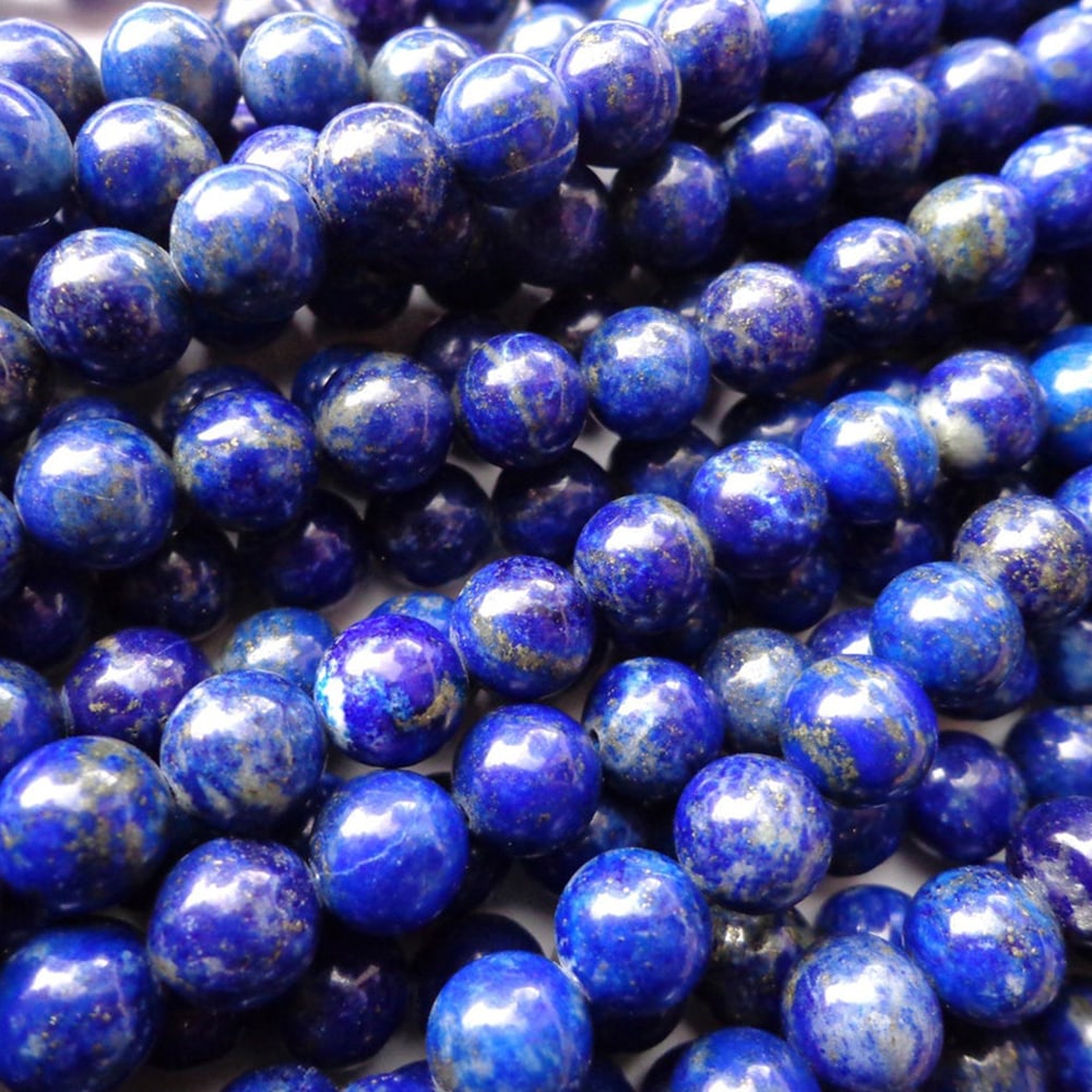 Natural Lapis Lazuli Gemstone 4 mm Round Smooth Plain Beads 10 Strand (1 of 6)