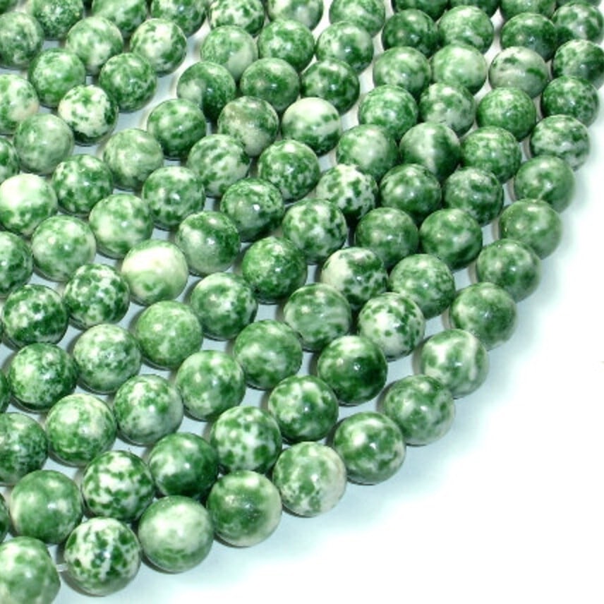 Natural Green Spot Jasper Gemstone 4 mm Round Smooth Plain Beads 10 Strand: Natural Green Spot Jasper Gemstone 4 mm Round Smooth Plain Beads 10 Strand Product Type : Loose Beads Strand Gemstone : Green Spot Jasper Beads Shape : Round Smooth Plain Beads Size : 4 mm Qua