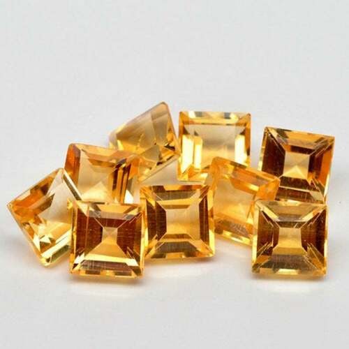 Citrine 5x5 MM Square Faceted Cut 50 Pieces: Natural Citrine 5x5 MM Square Faceted Cut 50 Pieces Gemstone : Citrine Shape : Square Size : 5x5 MM Color : Yellow Type : Faceted Cut Quantity : 50 Pieces Weight : 28 C