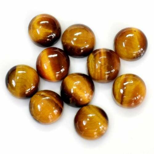 Tiger's Eye 11 MM Round Cabochon 10 Pieces: Natural Tiger's Eye 11 MM Round Cabochon 10 Pieces Gemstone : Tiger's Eye Shape : Round Size : 11 MM Color : Brown Type : Cabochon Quantity : 10 Pieces Weight : 46.6 Ca