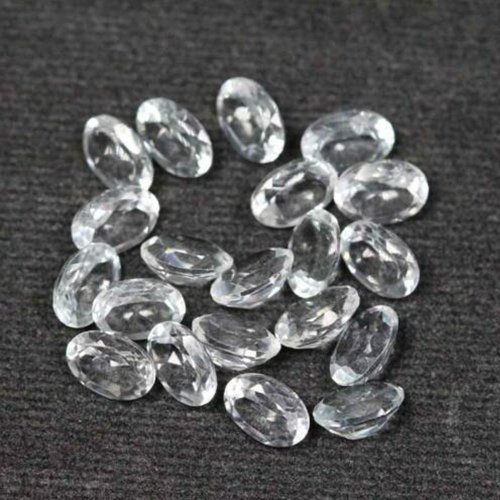 White Topaz 5x4 MM Oval Faceted Cut 50 Pieces: Natural White Topaz 5x4 MM Oval Faceted Cut 50 Pieces Gemstone : White Topaz Shape : Oval Size : 5x4 MM Color : White (Colorless) Type : Faceted Cut Quantity : 50 Pieces We