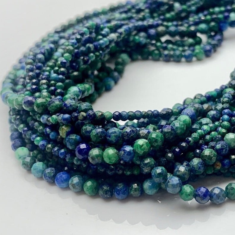 Natural Azurite Gemstone 3 mm Round Micro Faceted Beads 10 Strand: Natural Azurite Gemstone 3 mm Round Micro Faceted Beads 10 Strand Product Type : Loose Beads Strand Gemstone : Azurite Beads Shape : Round Micro Faceted Beads Size : 3 mm Quantity : 10 Lin