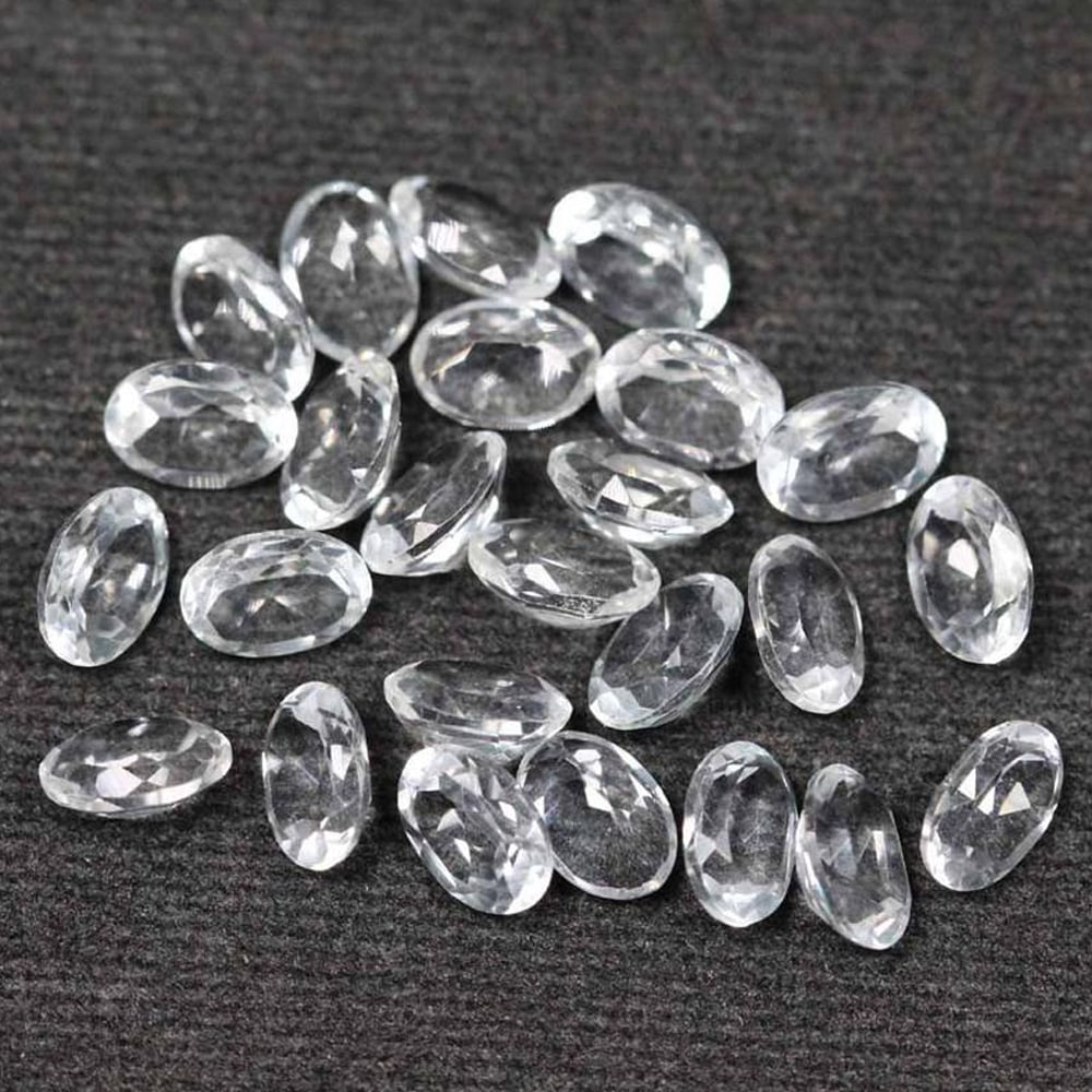 White Topaz 7x5 MM Oval Faceted Cut 25 Pieces: Natural White Topaz 7x5 MM Oval Faceted Cut 25 Pieces Gemstone : White Topaz Shape : Oval Size : 7x5 MM Color : White (Colorless) Type : Faceted Cut Quantity : 25 Pieces We