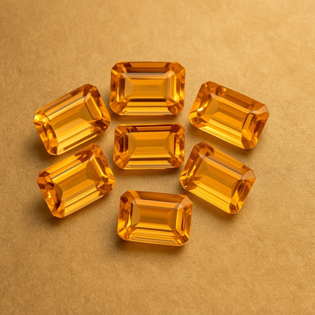 Citrine 7x5 MM Octagon Faceted Cut 25 Pieces: Natural Citrine 7x5 MM Octagon Faceted Cut 25 Pieces Gemstone : Citrine Shape : Octagon Size : 7x5 MM Color : Yellow Type : Faceted Cut Quantity : 25 Pieces Weight : 25