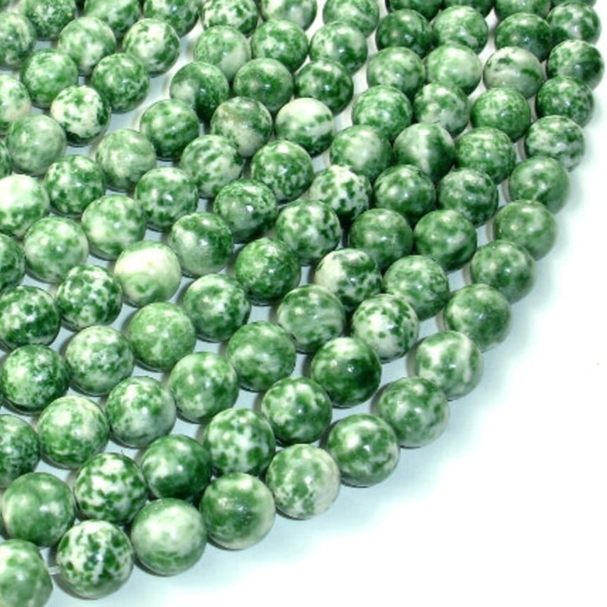 Natural Green Spot Jasper Gemstone 6 mm Round Smooth Plain Beads 10 Strand: Natural Green Spot Jasper Gemstone 6 mm Round Smooth Plain Beads 10 Strand Product Type : Loose Beads Strand Gemstone : Green Spot Jasper Beads Shape : Round Smooth Plain Beads Size : 6 mm Qua