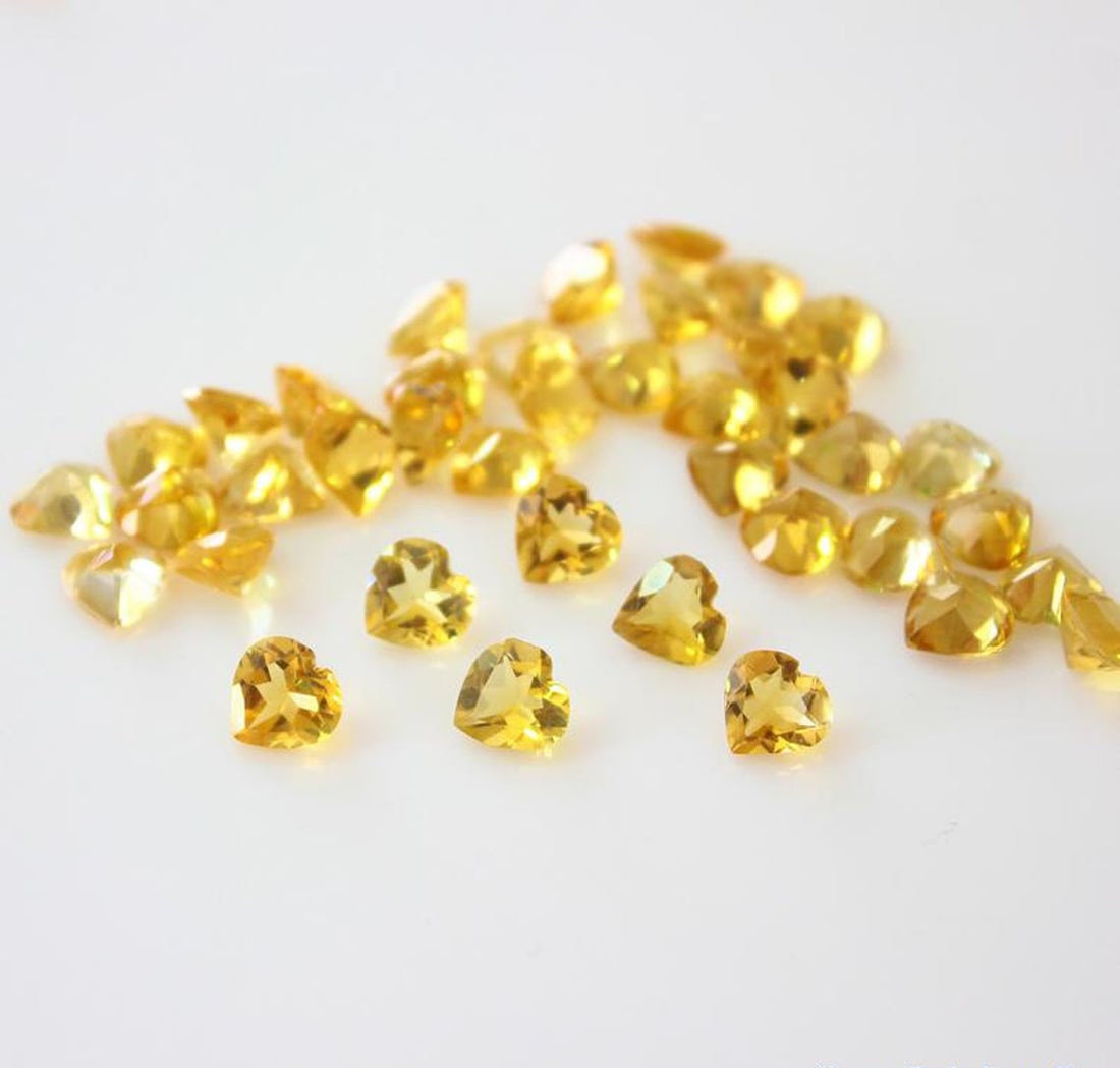 Citrine 3x3 MM Heart Faceted Cut 100 Pieces (1 of 2)