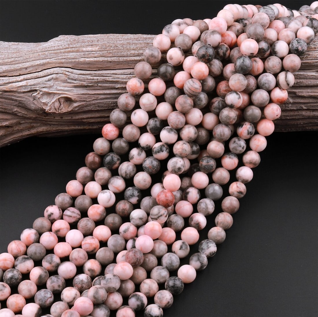 Natural Pink Zebra Jasper Gemstone 4 mm Round Smooth Plain Beads 10 Strand (1 of 7)