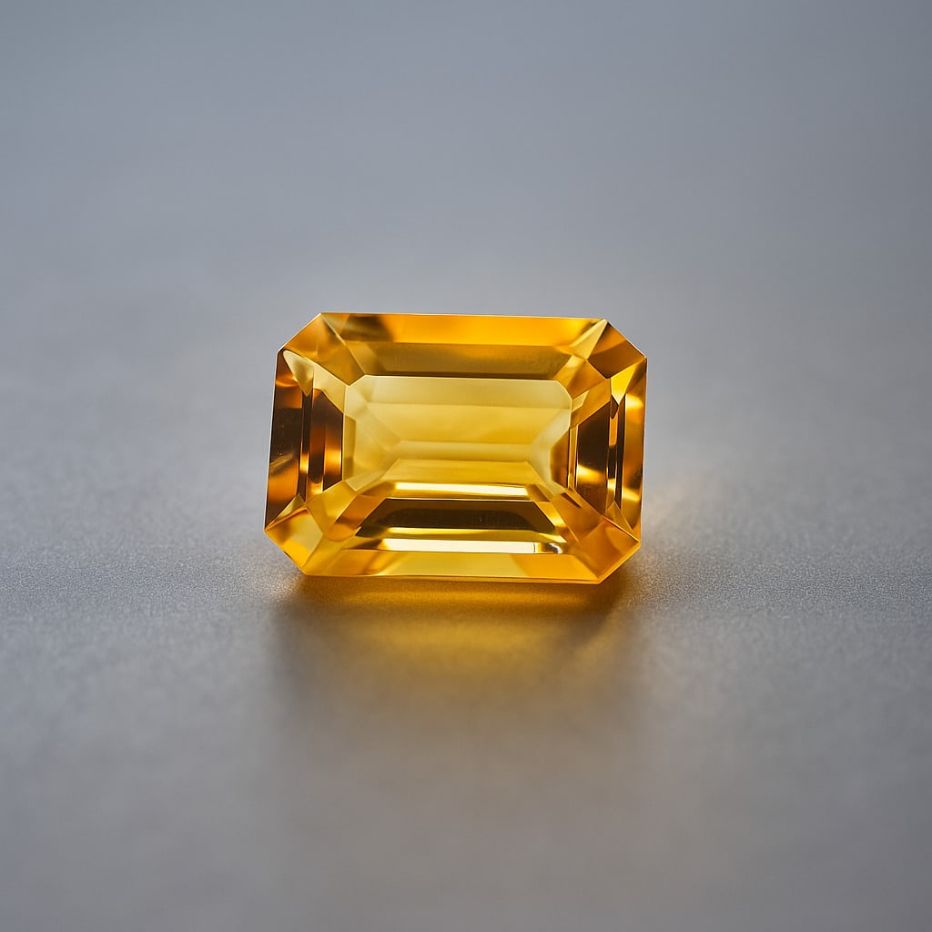Natural Citrine 14.55 Ct Octagon Cut Gemstone: Natural Citrine 14.55 Ct Octagon Cut Gemstone Gemstone : Citrine Shape : Octagon Size : 18x12.5x8.5 Color : Golden Cutting Type : Concave Cutting Quantity : 1 Piece Weight :