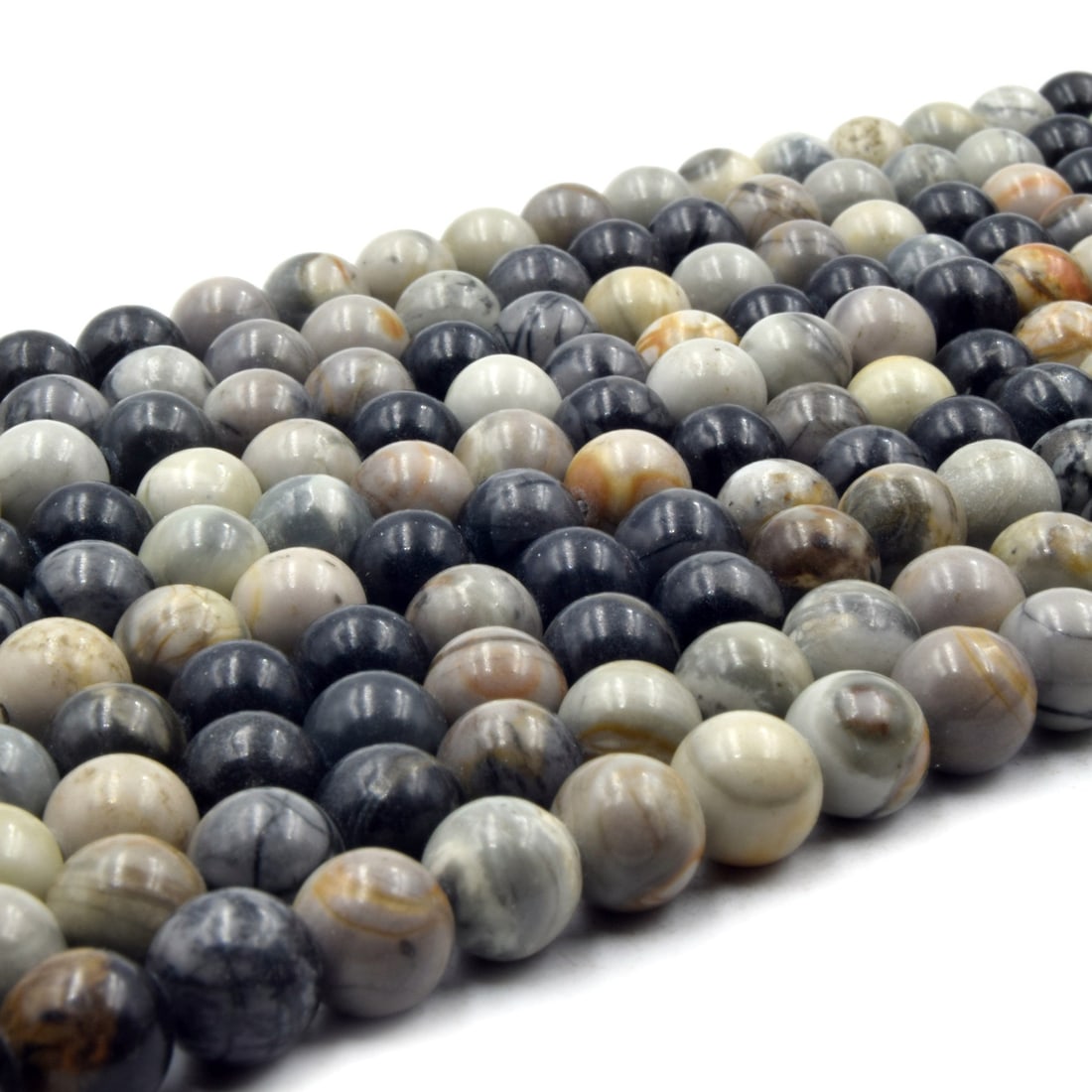 Natural Black Piccaso Jasper 4 MM Round Smooth Plain Beads 10 Strand: Natural Black Piccaso Jasper Gemstone 4 MM Round Smooth Plain Beads 10 Strand Product Type : Loose Beads Strand Gemstone : Black Piccaso Jasper Beads Shape : Round Smooth Plain Beads Size : 4 MM