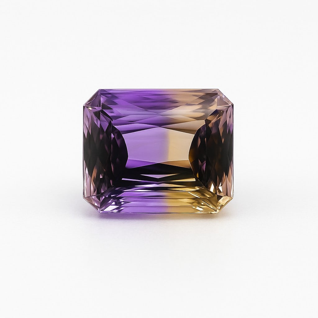 Natural Ametrine 16.45 Ct Octagon Cut Gemstone: Natural Ametrine 16.45 Ct Octagon Cut Gemstone Gemstone : Ametrine Shape : Octagon Size : 16x14.5x10 MM Color : Multicolor Cutting Type : Concave Cutting Quantity : 1 Piece Wei