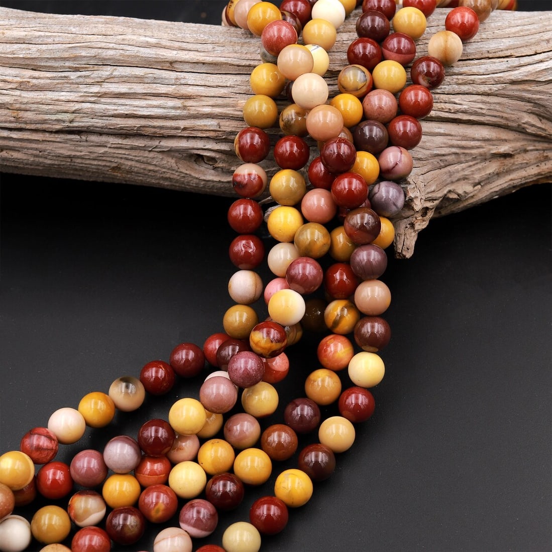 Natural Mookaite Gemstone 4 mm Round Smooth Plain Beads 10 Strand (1 of 6)