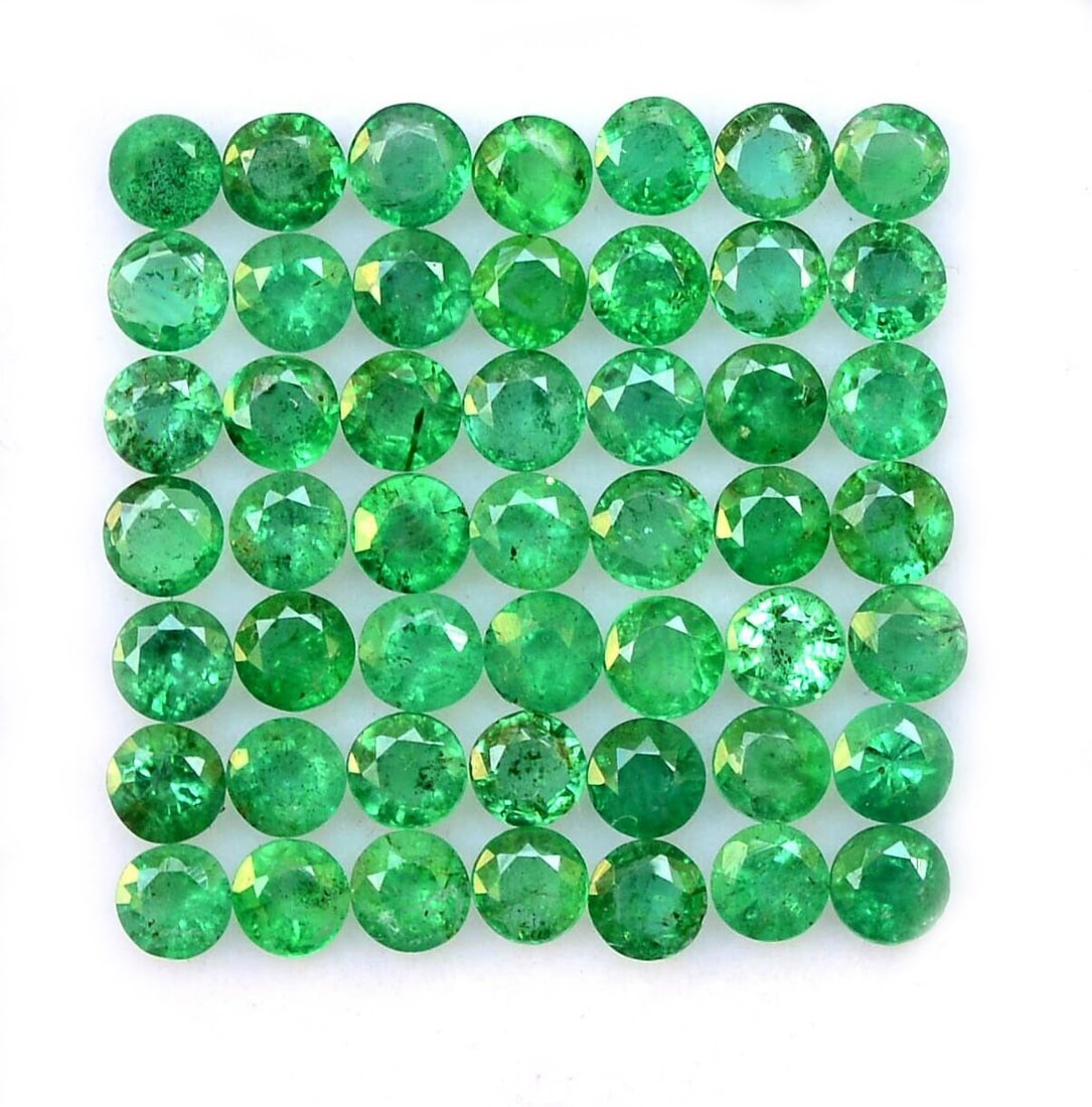 Emerald 2.25 MM Round Faceted Cut 100 Pieces (1 of 1)