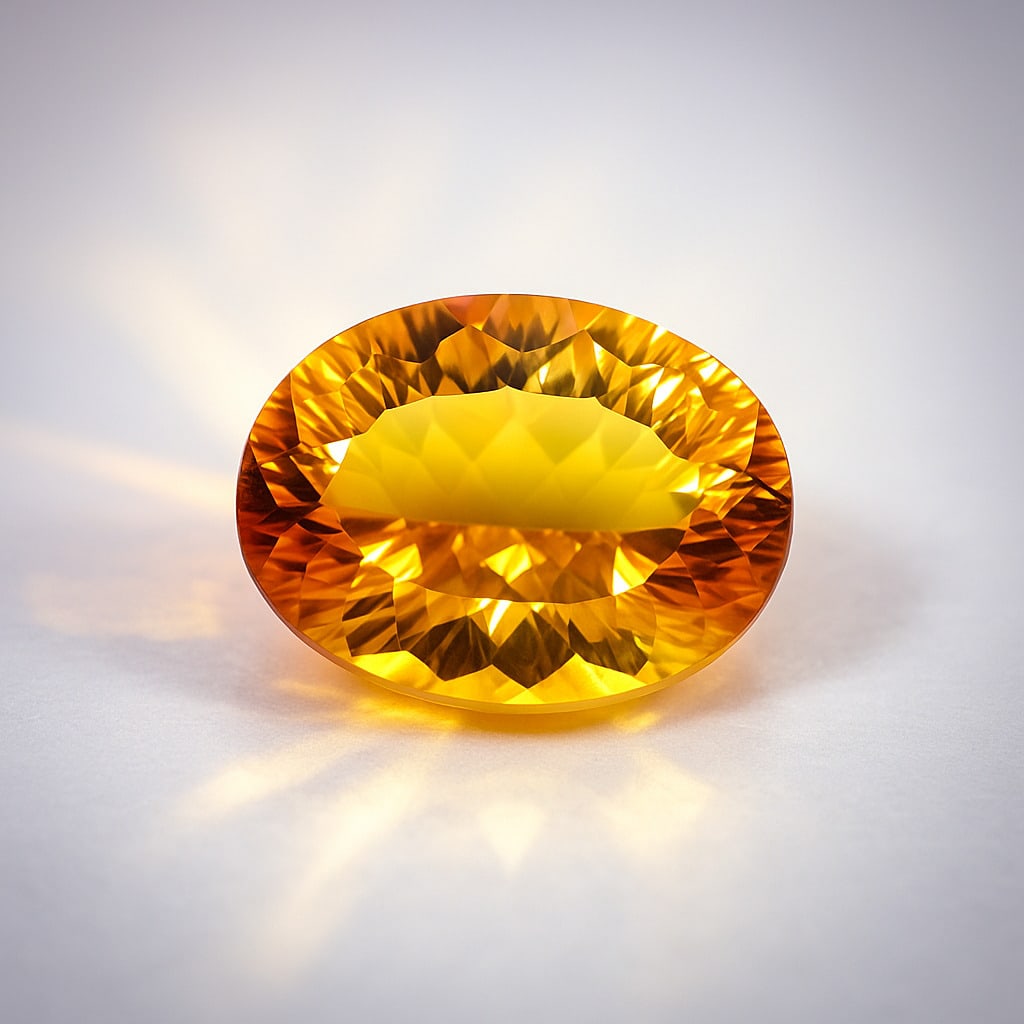 Natural Citrine 12.45 Ct Oval Cut Gemstone: Natural Citrine 12.45 Ct Oval Cut Gemstone Gemstone : Citrine Shape : Oval Size : 18x13x9 MM Color : Golden Cutting Type : Concave Cutting Quantity : 1 Piece Weight : 12.4